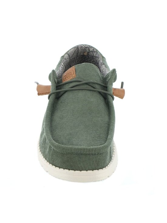 Hey Dude Men\'s Wally Corduroy Slip On Shoes Casual Solid Olive Green Size 13 New